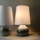 Pair of glazed ceramic lamps, 1970s-1980s