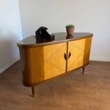 Meuble bar vintage à plateau tournant – l’esprit cocktail des années 50