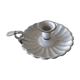 Candlestick in white enameled metal