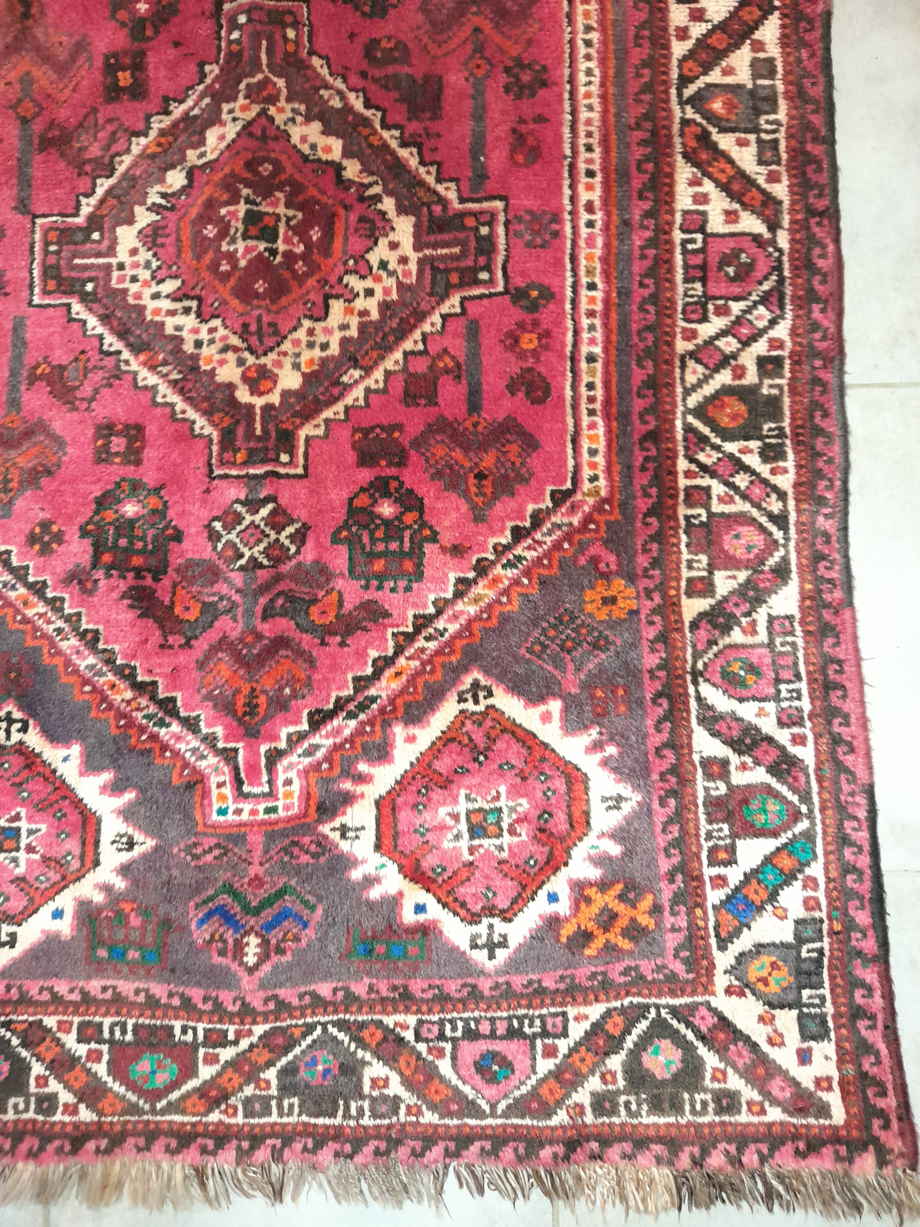 Hand knotted shiraz mat 172x112 cm