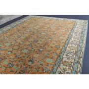 Vintage Turkish Oushak handmade wool cotton orange rug 161x267