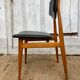 Set of 4 Scandinavian teak and black skai chairs