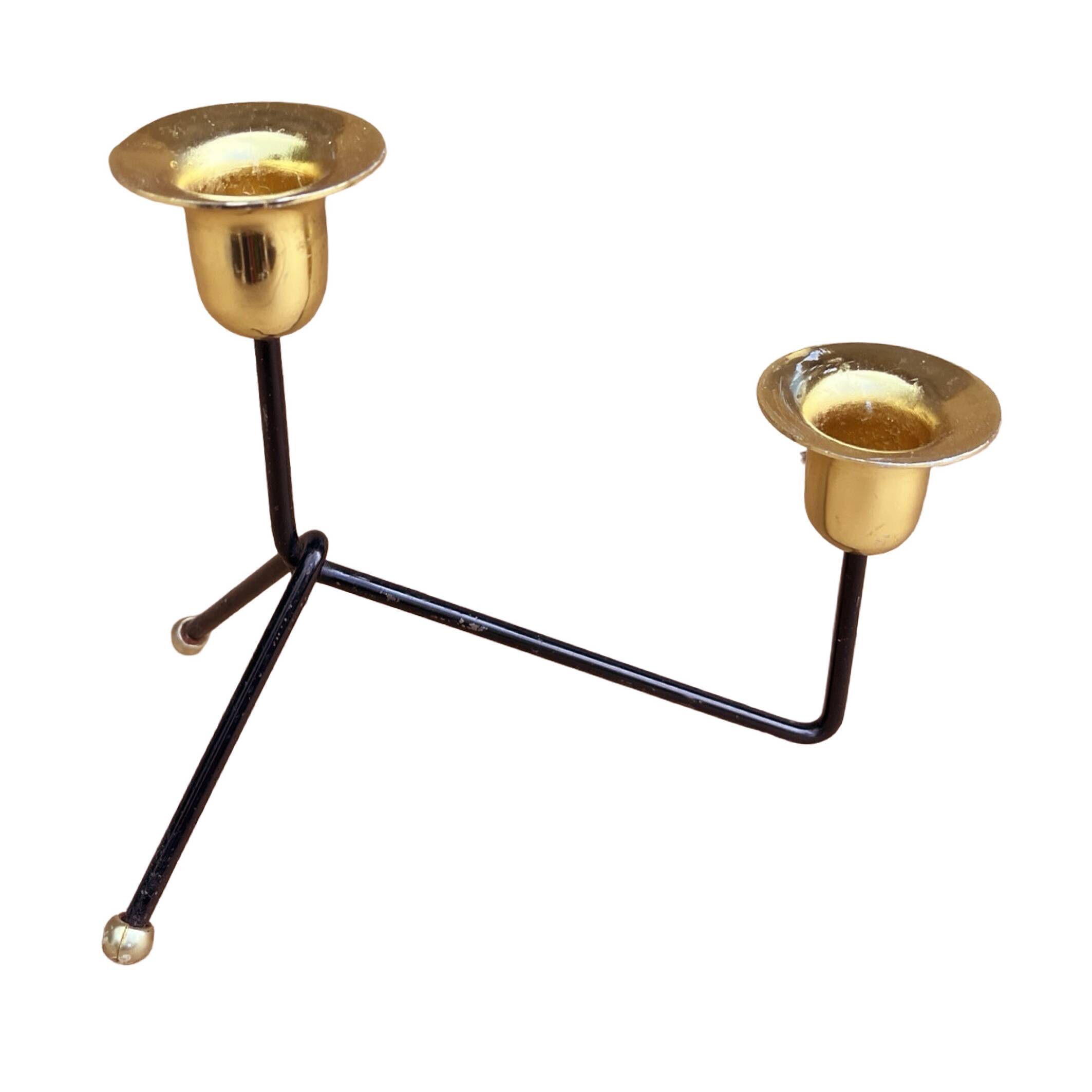 Modernist two-light standing candlestick, Belgium 1970s.