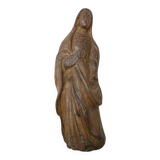 Antique small wooden sculpture of a Madonna from the 18th century