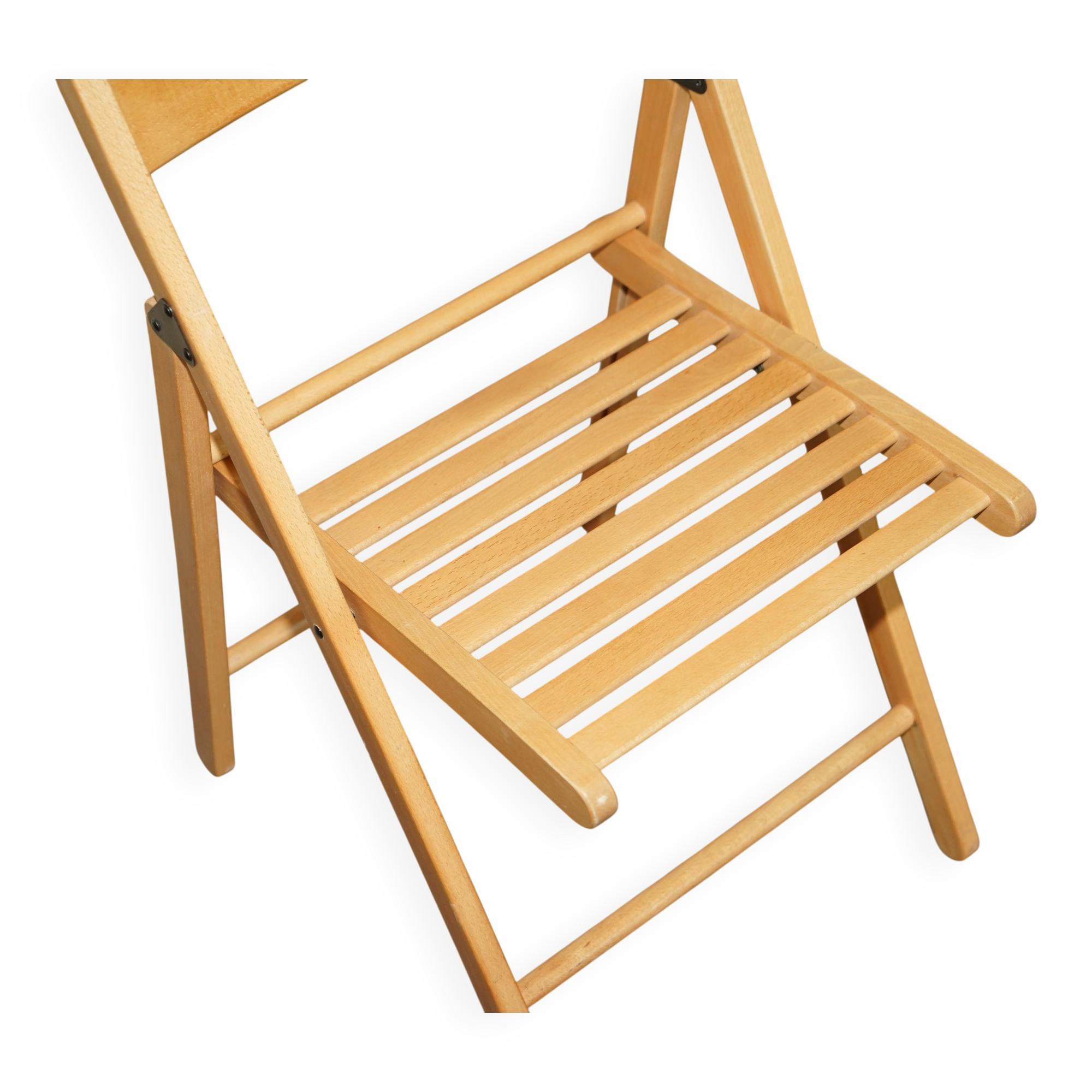 Set of 4 folding steamer chairs in oak from around 1940.