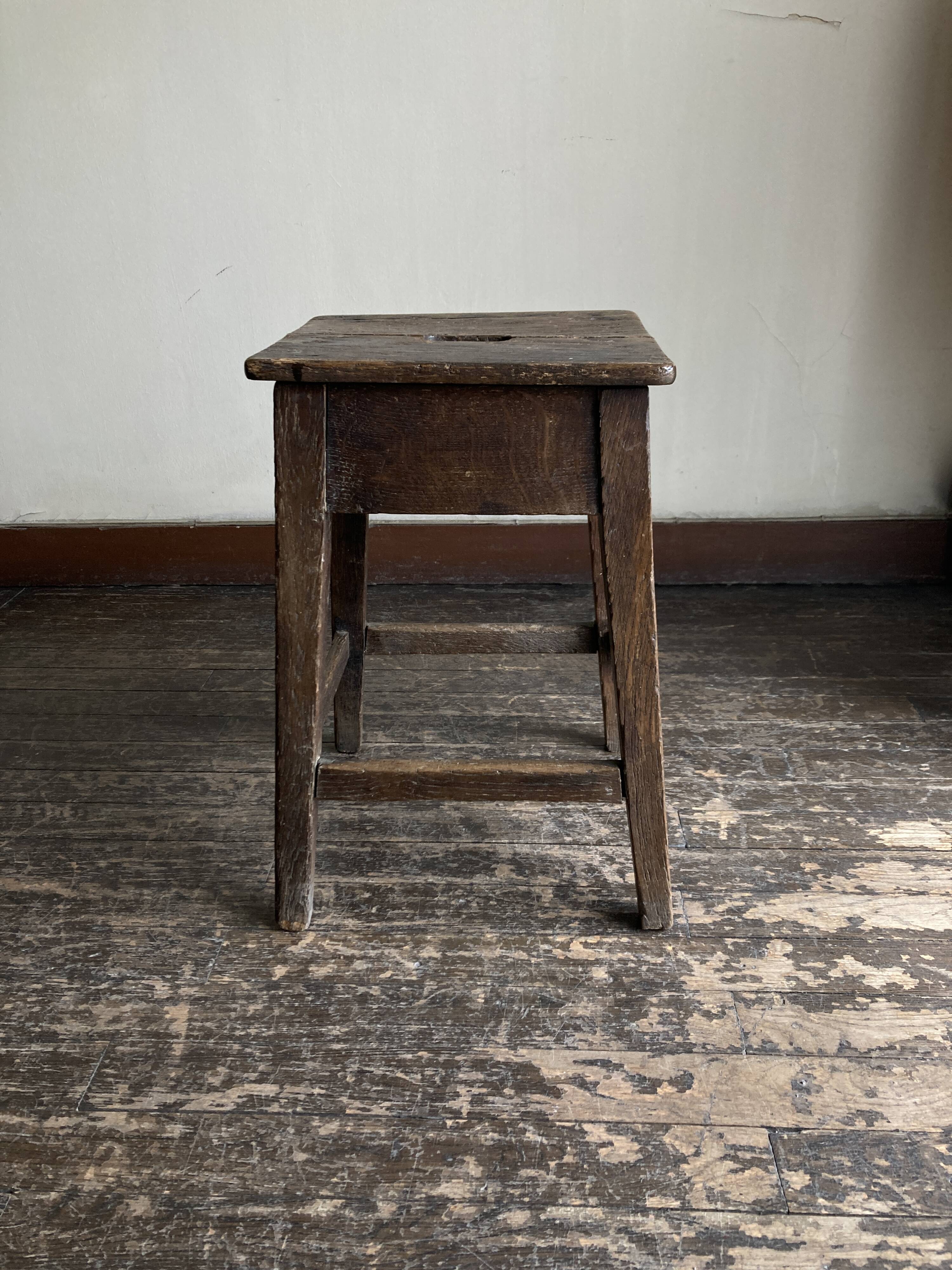 19th century oak country stool