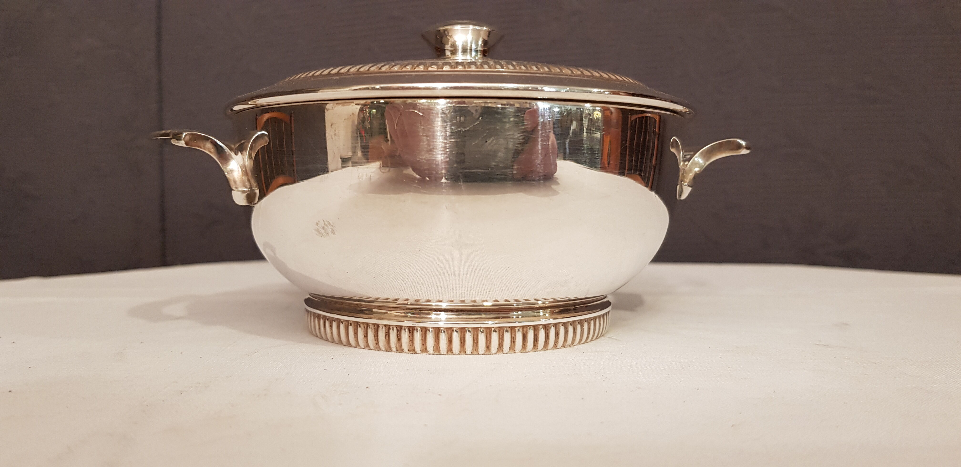 Silver metal compote