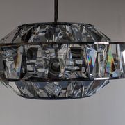 Lustre soucoupe en cristal Maison Kinkeldey, Autriche vers 1970