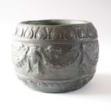 Cache pot grès patiné effet bronze