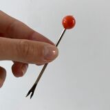 Set of seafood cutlery (ladle and 6 peaks) colorful 60s