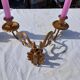 Pair of Bronze Candlesticks with 2 Arms of Lights