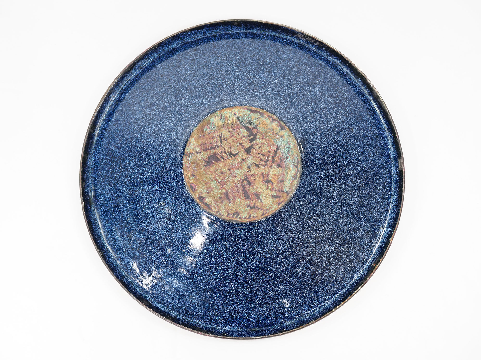 Centerpiece - email of limoges-geometric pattern mid century