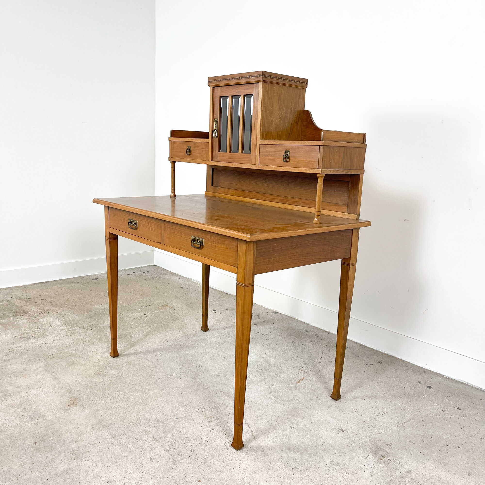 Antique french walnut wooden ladies writing desk