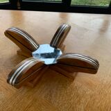 Display, underside in art deco wood, metal and mirror