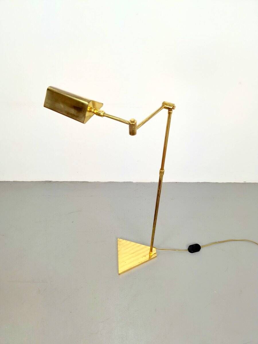 Brass Adjustable Floor Reading Lamp, 1970s