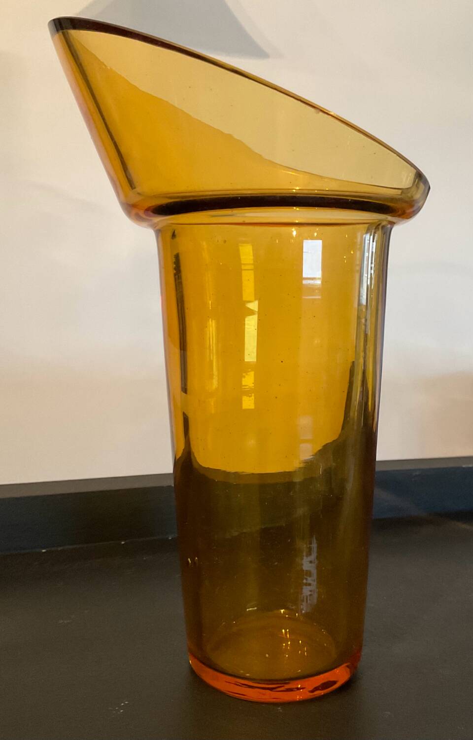 Vintage amber glass vase