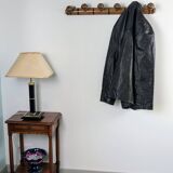 Vintage bamboo carved wood coat rack with 7 hooks – Natural elegance