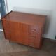 Vintage chest of drawers 3 drawers - varnished teak - Scandinavian style - retro patterns - 60s
