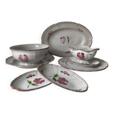 Service en faïence de Niderviller, saladier, plat de service, saucière et raviers