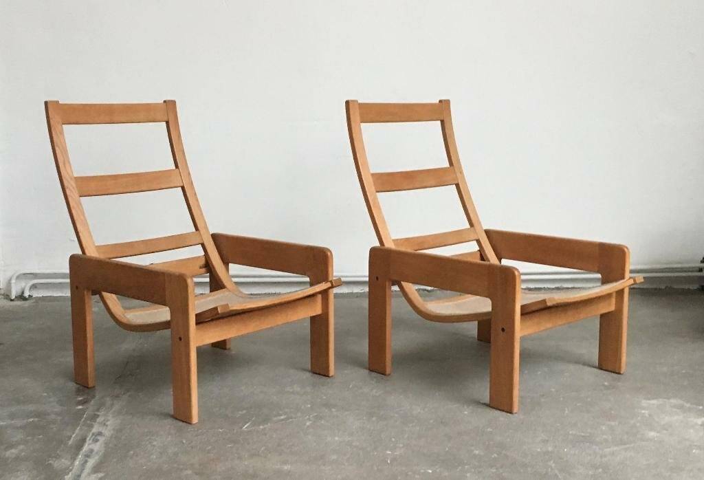 Vintage lounge chair set in Swedish beech by Yngve Ekström for Swedese, 1970s.