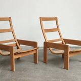 Vintage lounge chair set in Swedish beech by Yngve Ekström for Swedese, 1970s.