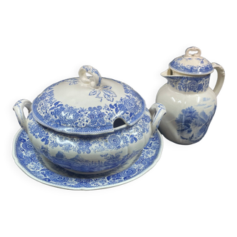 Ensemble Villeroy et Boch Burgenland blue, Plat soupière et pichet couvert