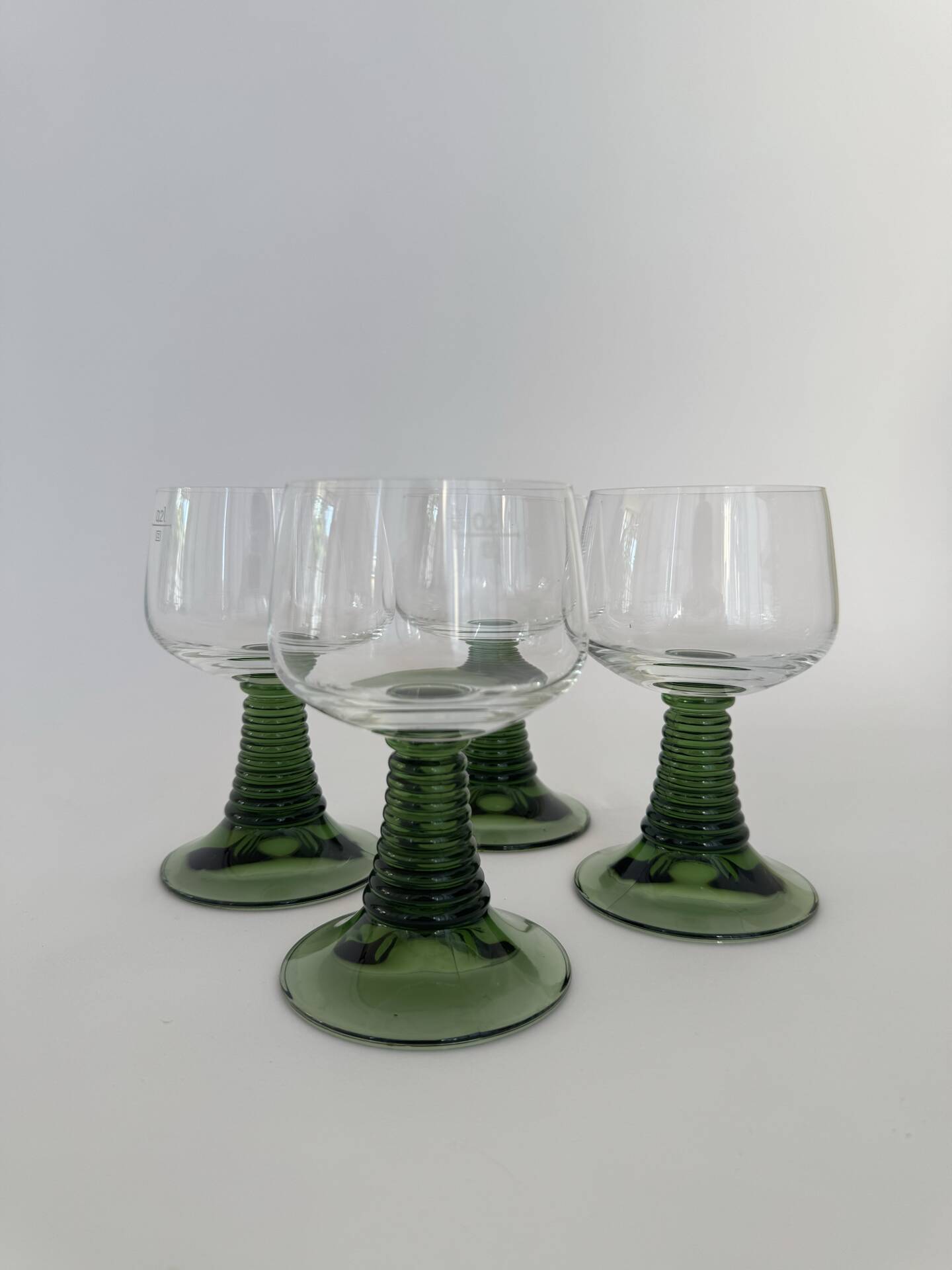 A set of 4 Vintage MCM Gren Beehive Stem Wine Glasses