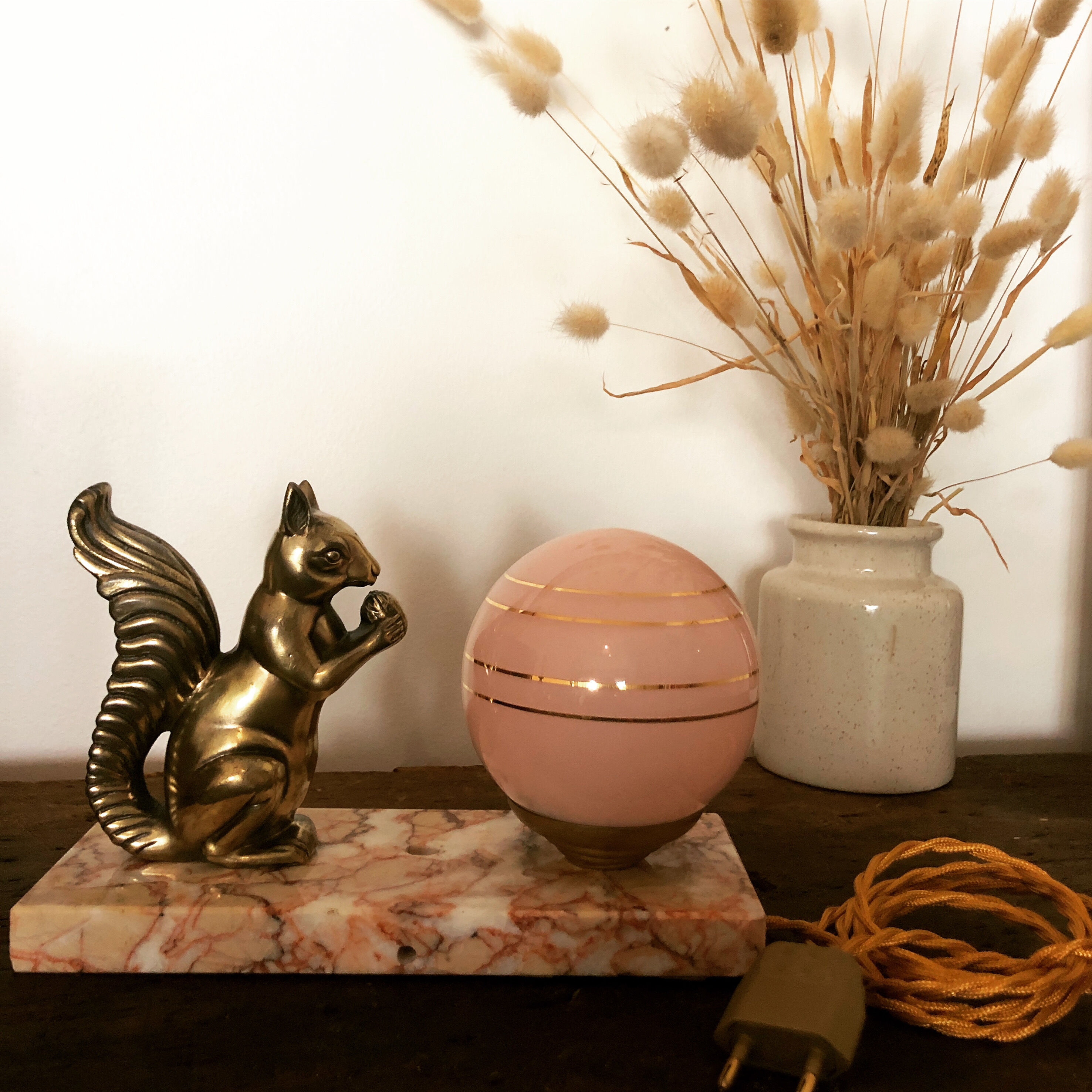 Art Deco marble and regulating lamp