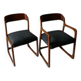 Armchair and sleigh chair by Baumann
