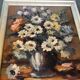 Small painting of a bouquet of flowers, oil on canvas.