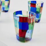 Set of 6 Italian Murano glass goblets circa 1980 murano