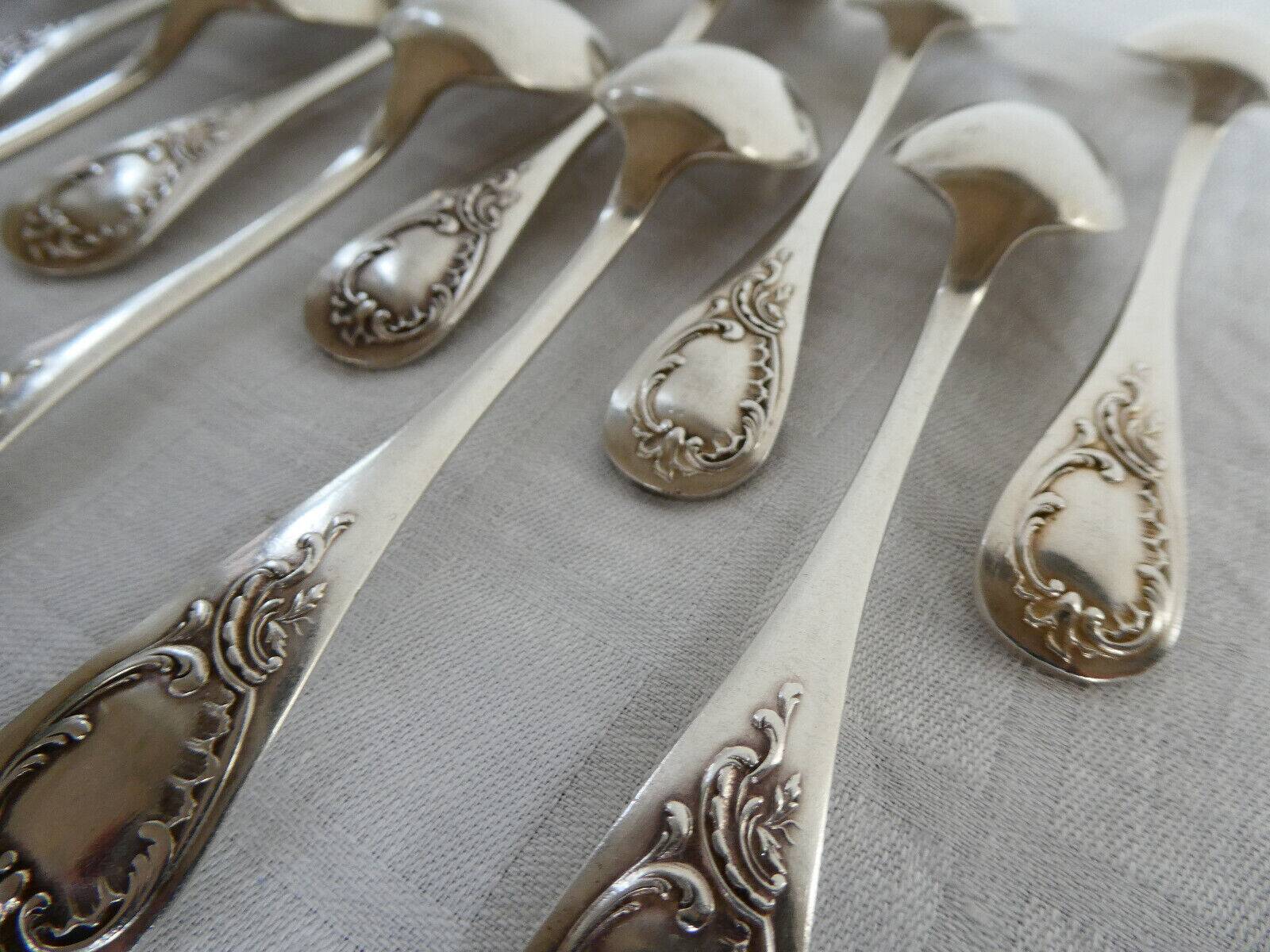 12 Silver-plated metal teaspoons 18 grs, Uniplat model