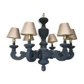 Solid wood chandelier from the 50's