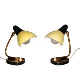 Pair of 1950s Design Bedside Table Lamps Art Nouveau, Stilnovo, Rockabilly