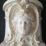 Patinated plaster wall cariatide console