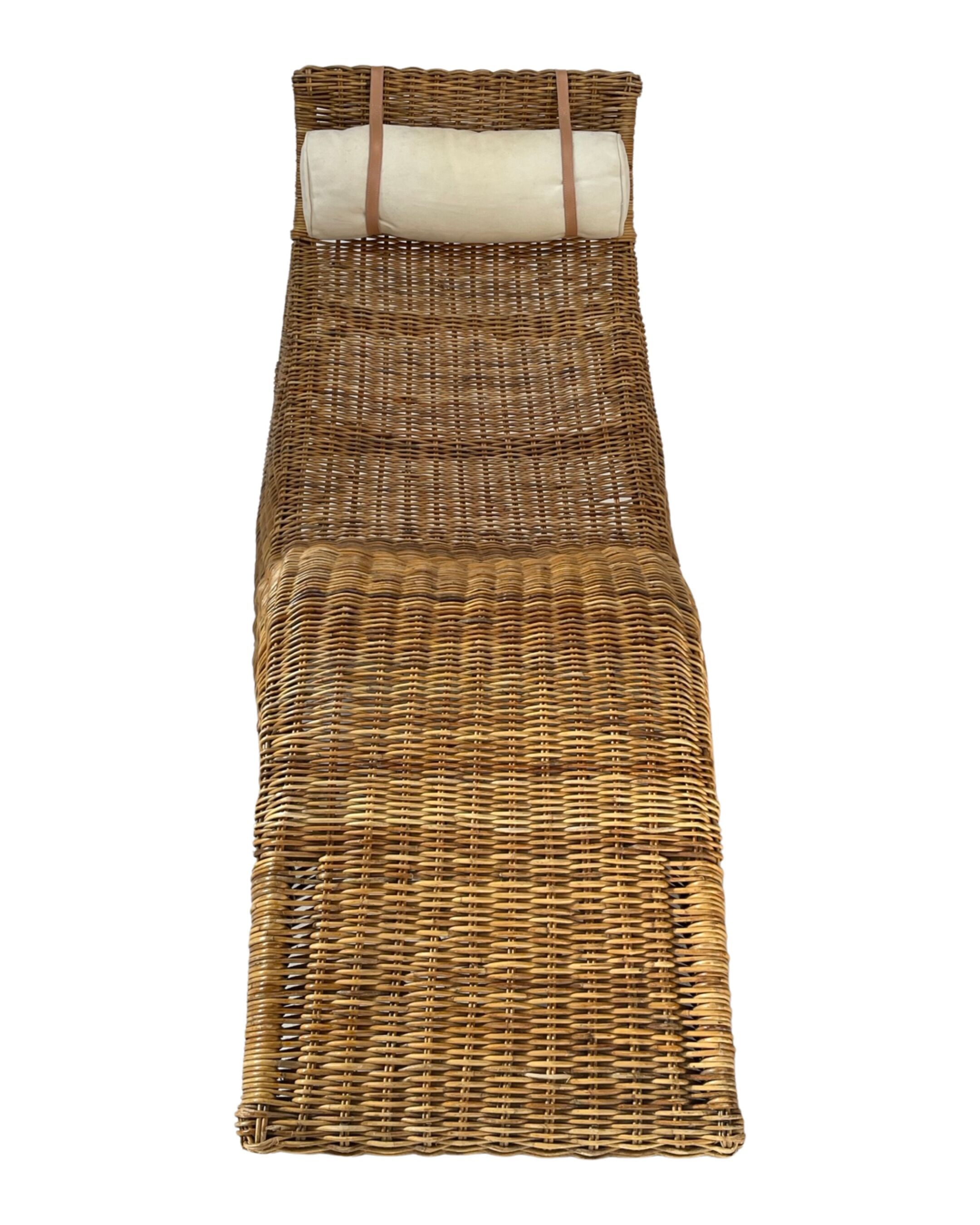 Karlskrona Rattan Wicker Chaise Lounge by Karl Malmvall for Ikea