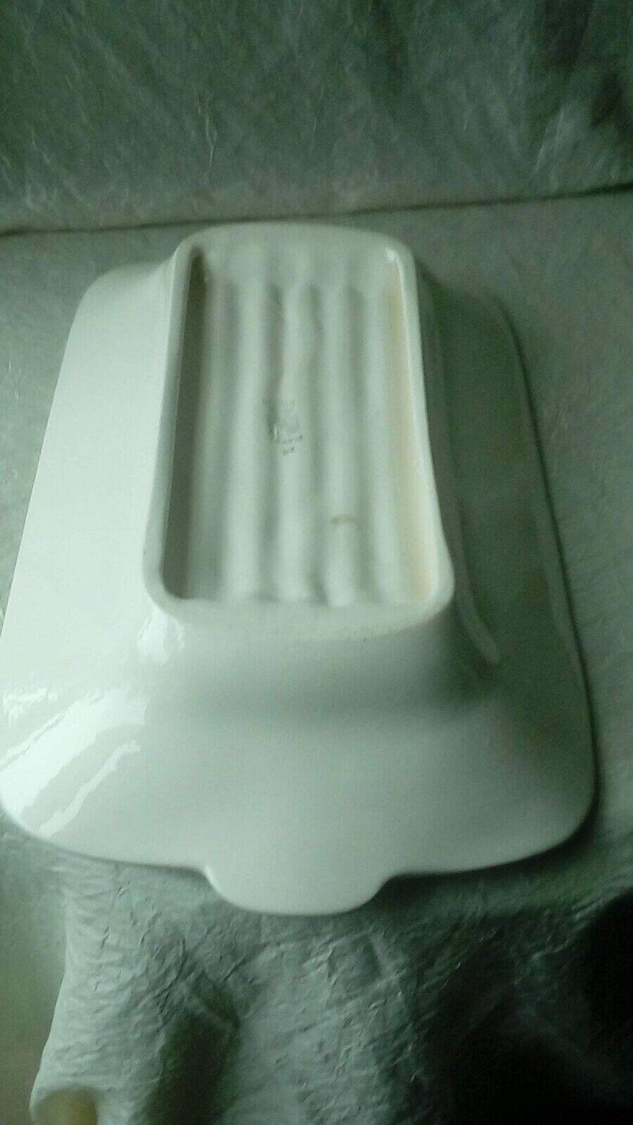 Plat a asperges en barbotine faience digoin sarreguemines