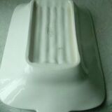 Plat a asperges en barbotine faience digoin sarreguemines
