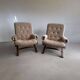 Set of 2 vintage westnofa style club armchairs