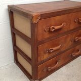 Commode  bois et cuir