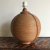 Rattan table lamp Italy 70s