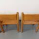 Set of 4 vintage brutalist chairs in solid oak from the 1960s.