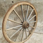 Antique cart wheel wagon wheel XXL oak wood 126 cm