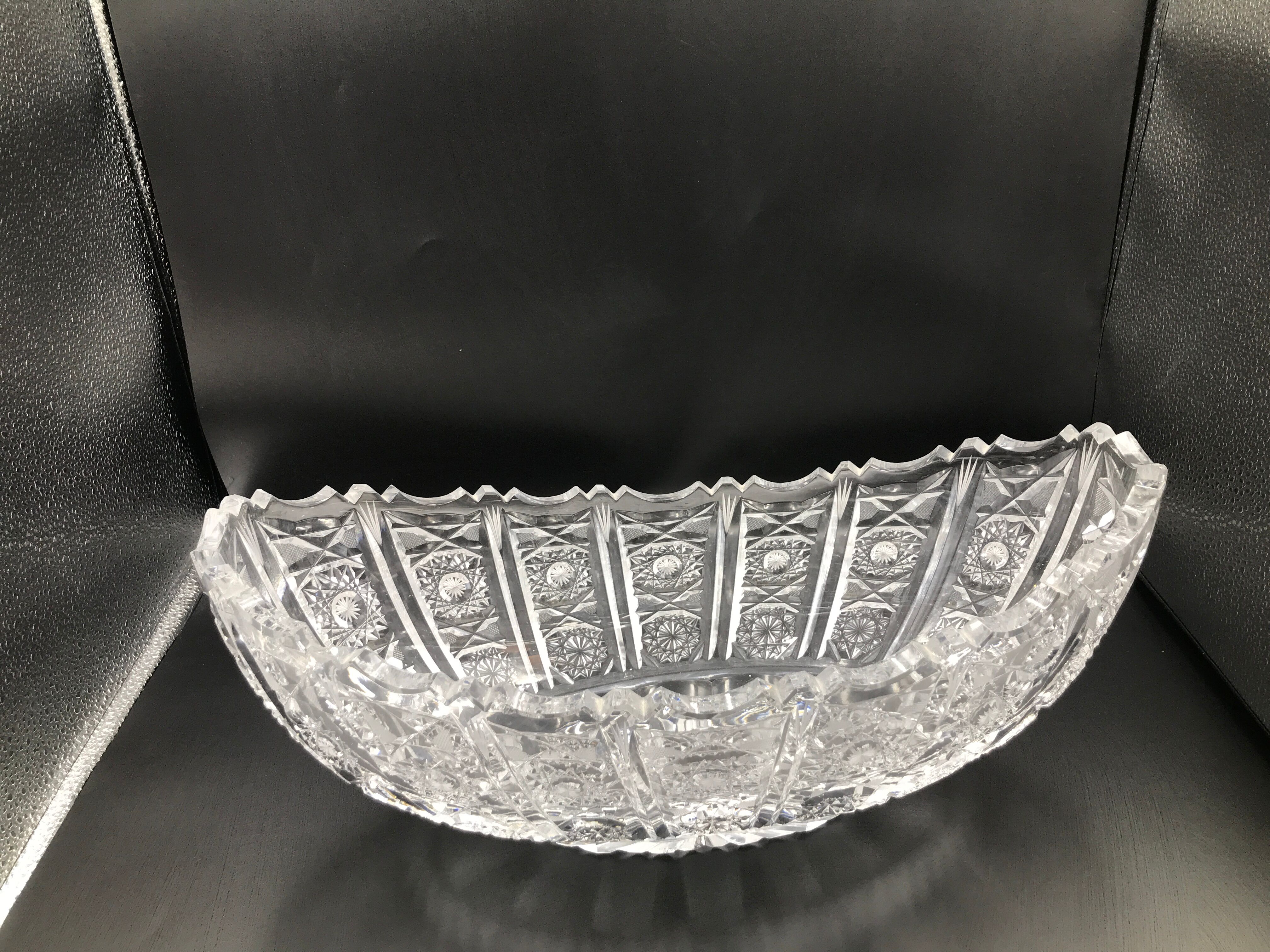 Vintage chissed arque crystal fruit cup