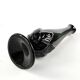 Art Deco vase, black glass, Ząbkowice, Poland, 1970s