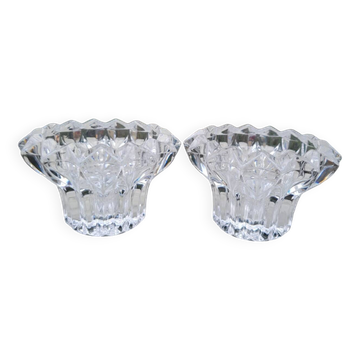 Paire de bougeoirs en cristal