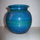 1960s vase by Aldo Londi for Bitossi in "Rimini blue" ceramic.