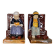 Pair of HB Quimper bookends by Berthe Savigny seated children