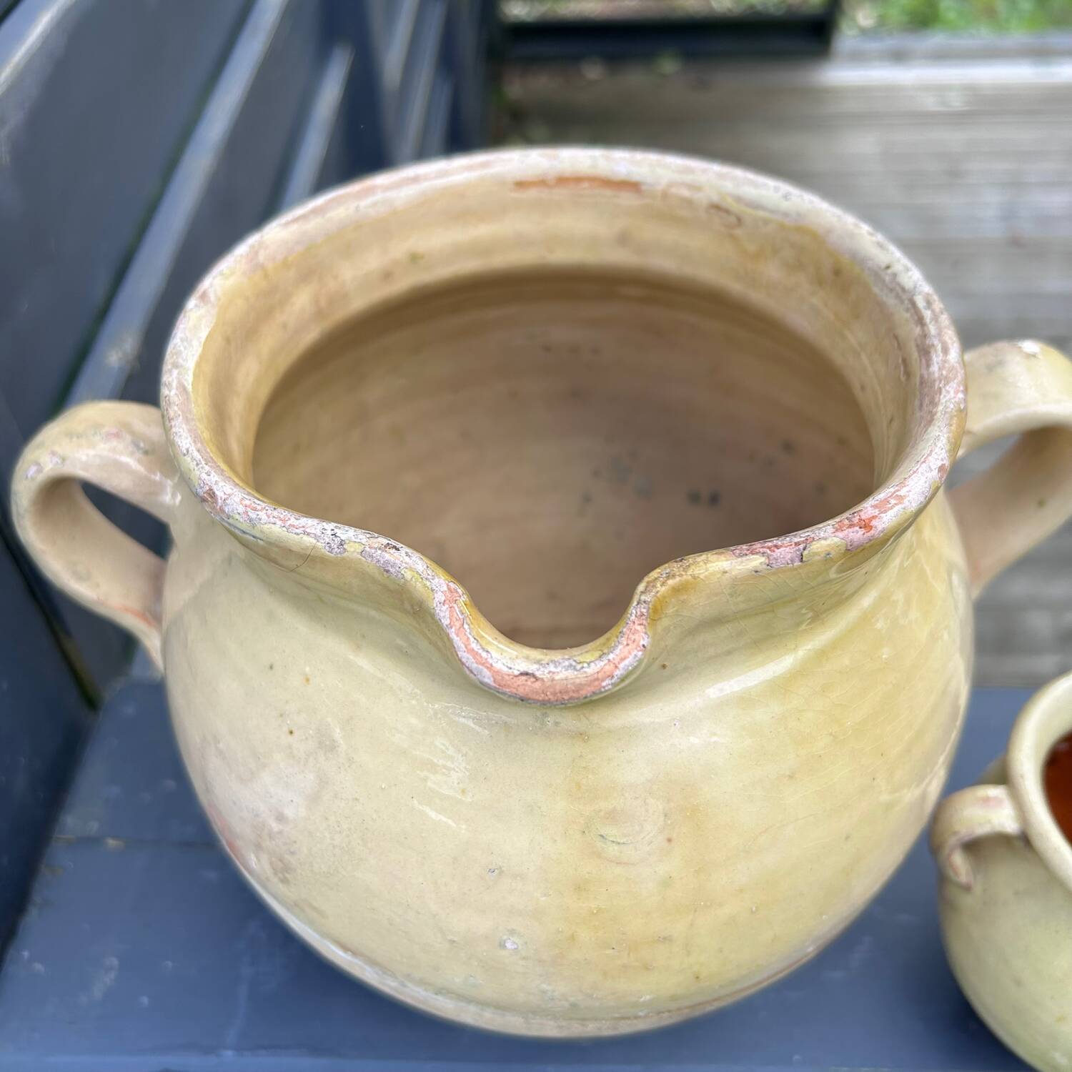 Antique vanilla yellow jars