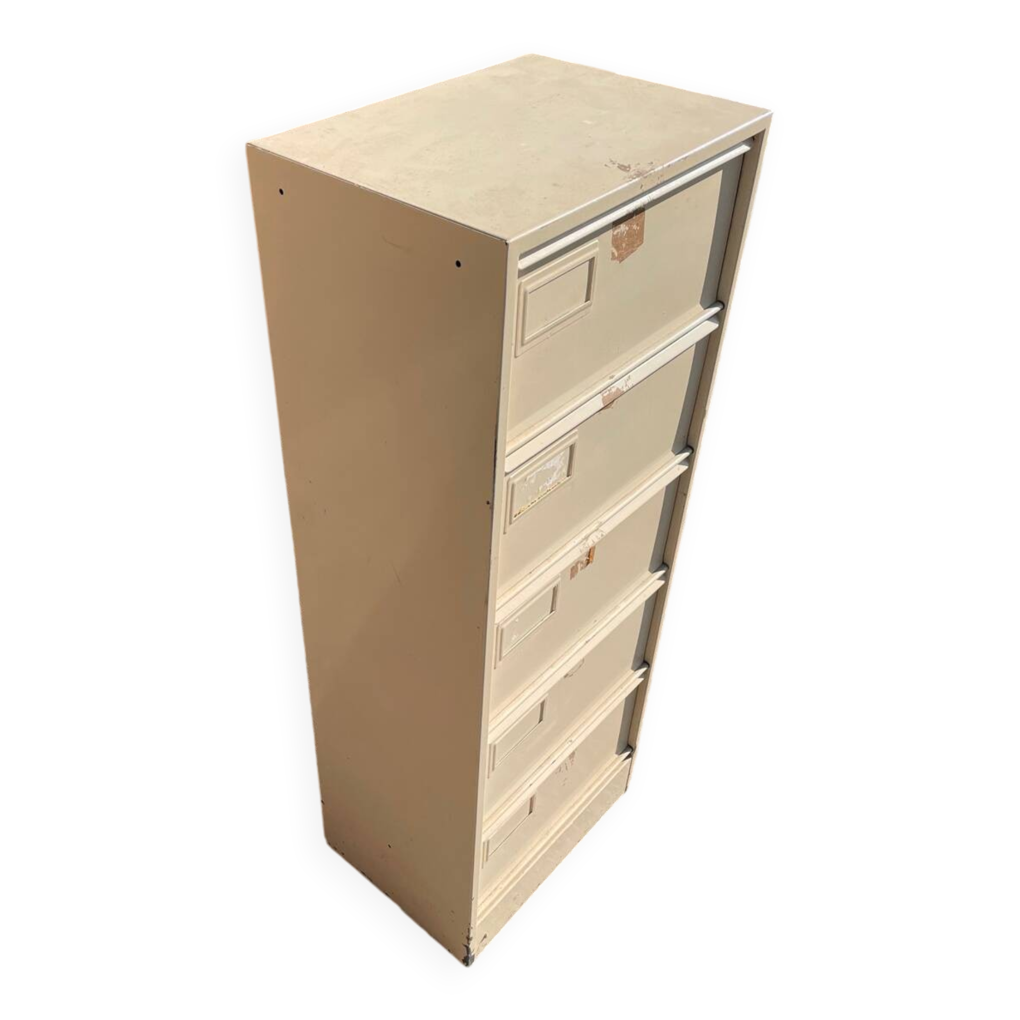 Industrial iron cabinet with flap